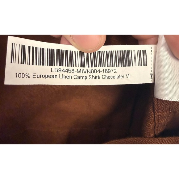 Quince Shirt Mens Medium Brown Linen Camp Button Business Casual Summer - Picture 5 of 7